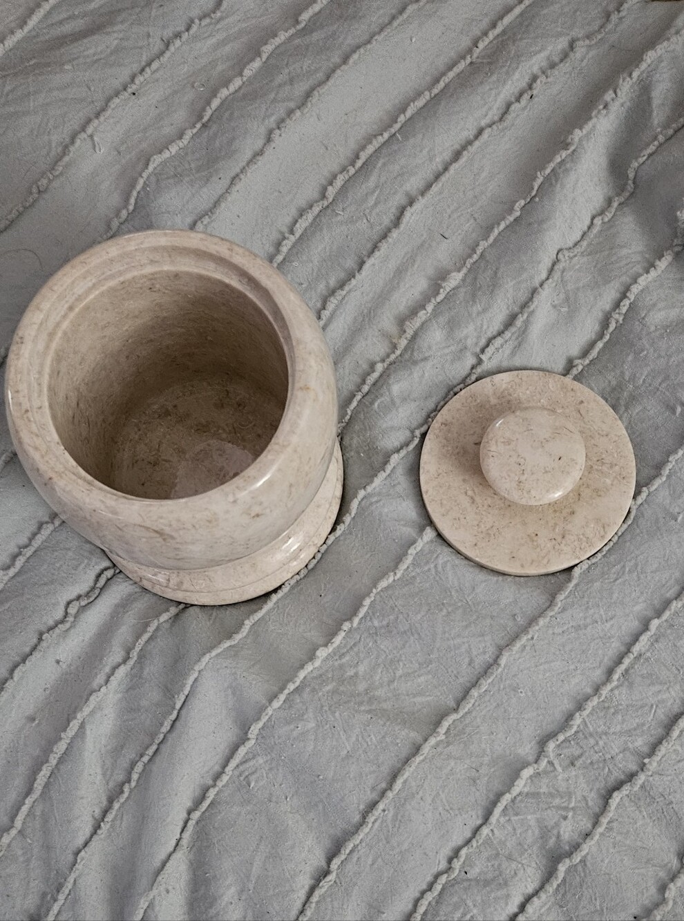 Travertine Marble Cottonball Qtip Holder And Other Uses